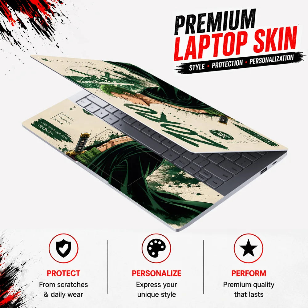 Zoro Never Lose Again Look Up Laptop Skin - View 3