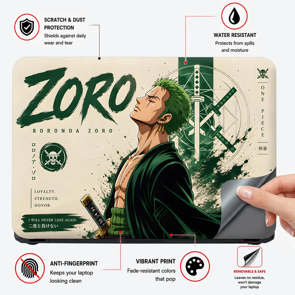 Zoro Never Lose Again Look Up Laptop Skin - View 4