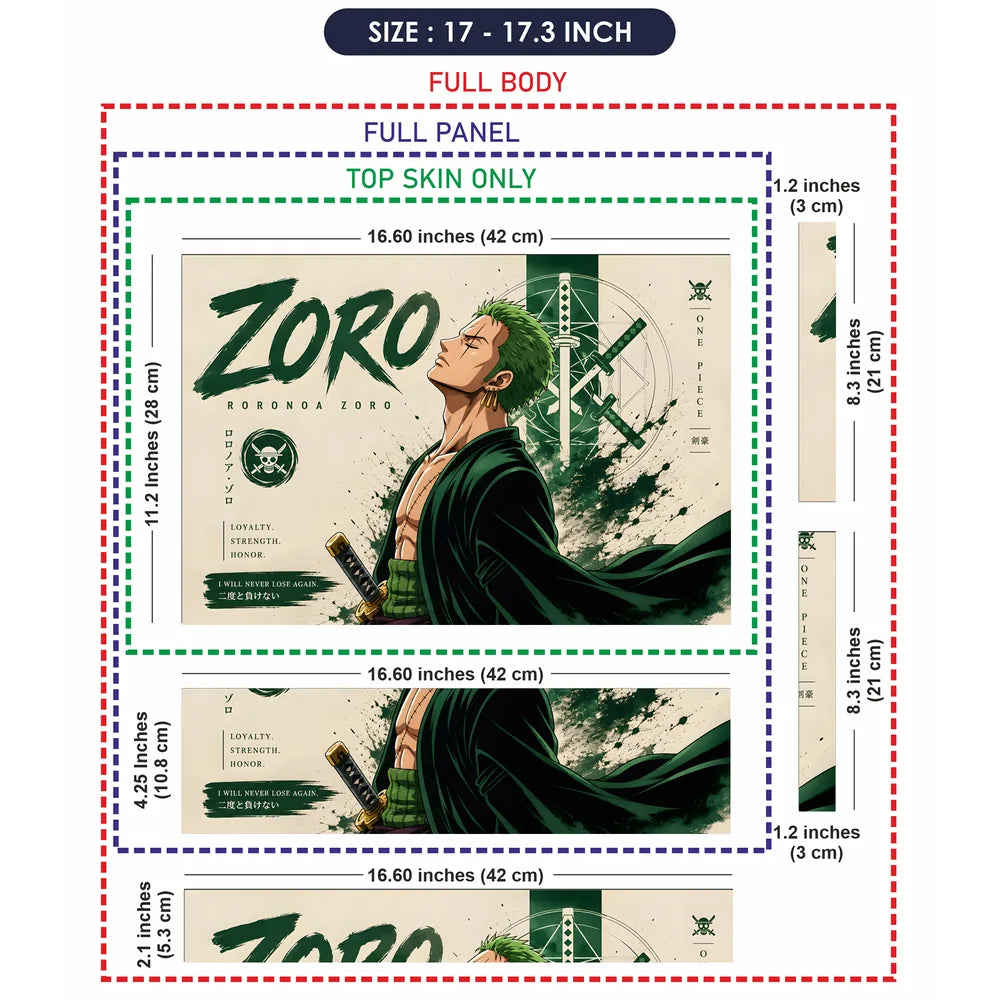 Zoro Never Lose Again Look Up Laptop Skin - View 9