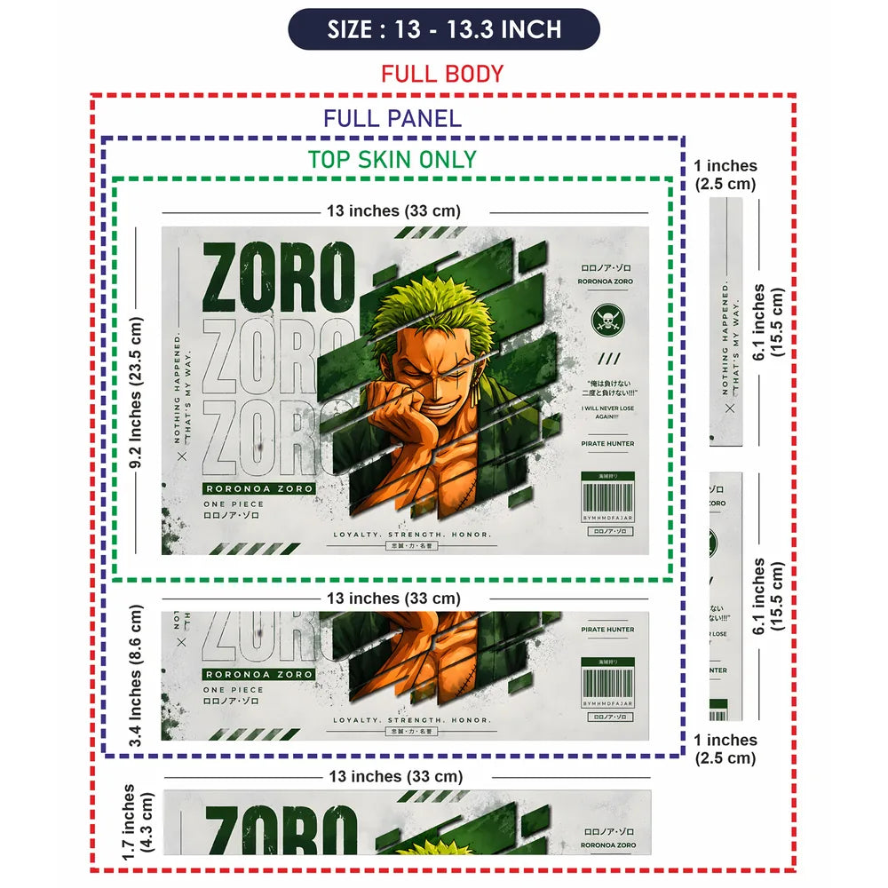 Zoro Nothing Happened Smirk Laptop Skin - View 6