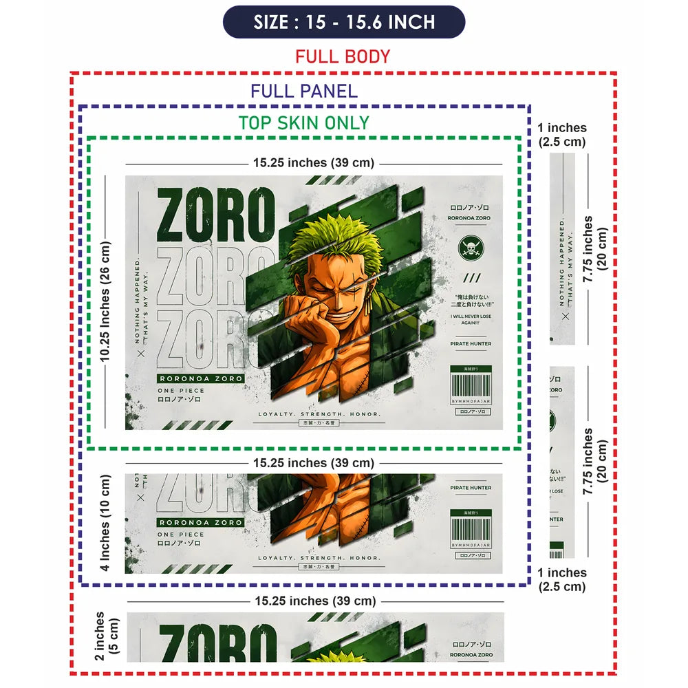 Zoro Nothing Happened Smirk Laptop Skin - View 8