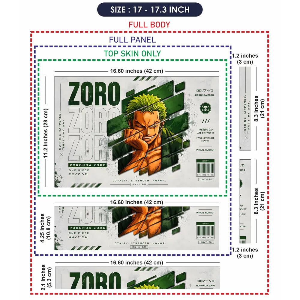 Zoro Nothing Happened Smirk Laptop Skin - View 9