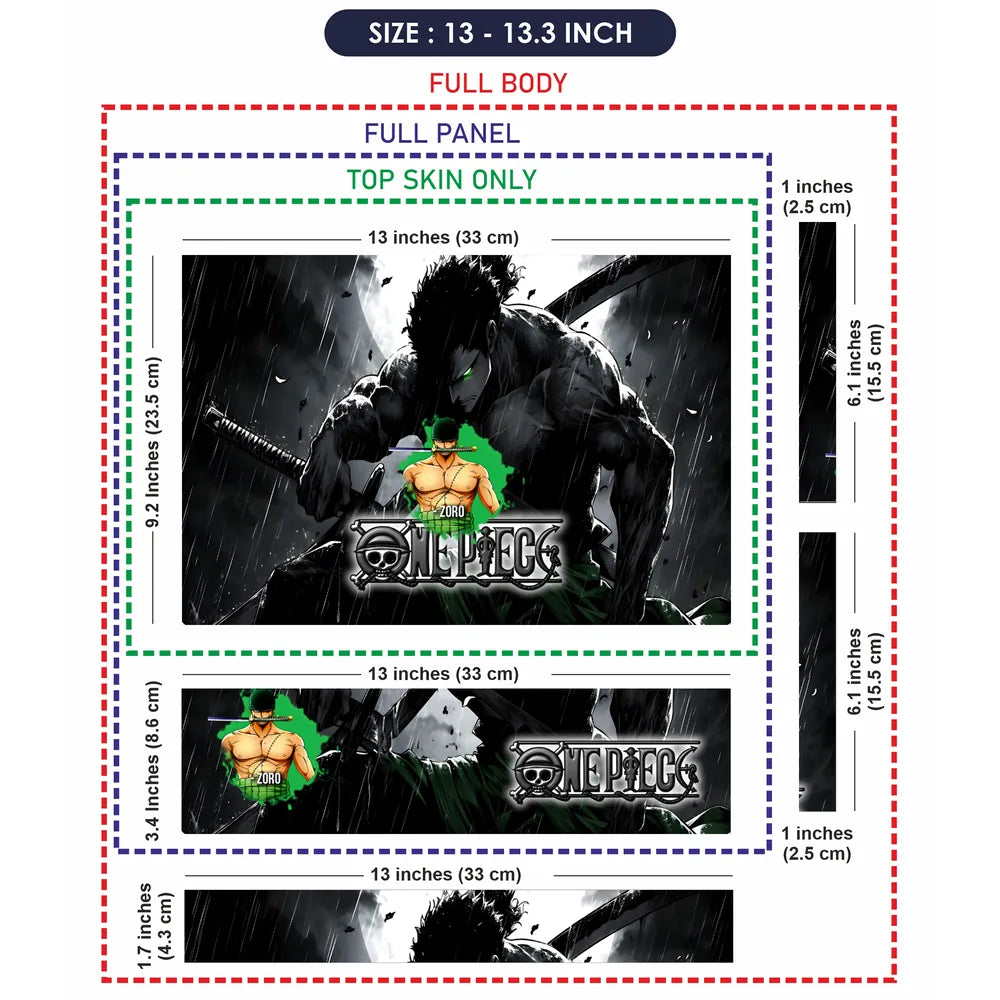 Zoro One Piece Black Laptop Skin - View 6