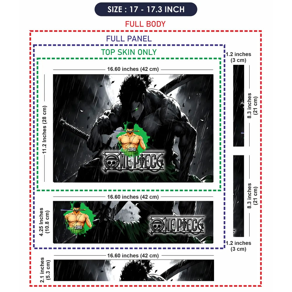Zoro One Piece Black Laptop Skin - View 9