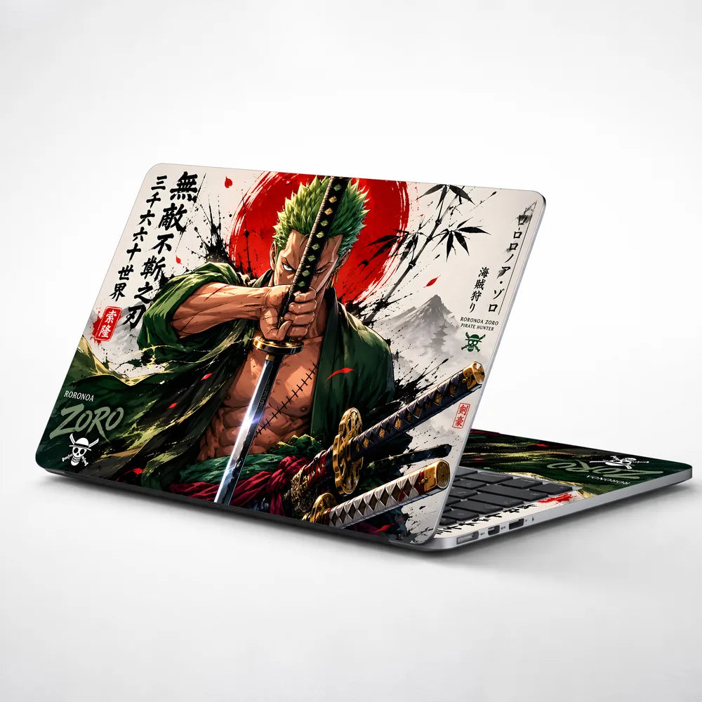 Zoro Red Sun Bamboo Swords Laptop Skin - View 1