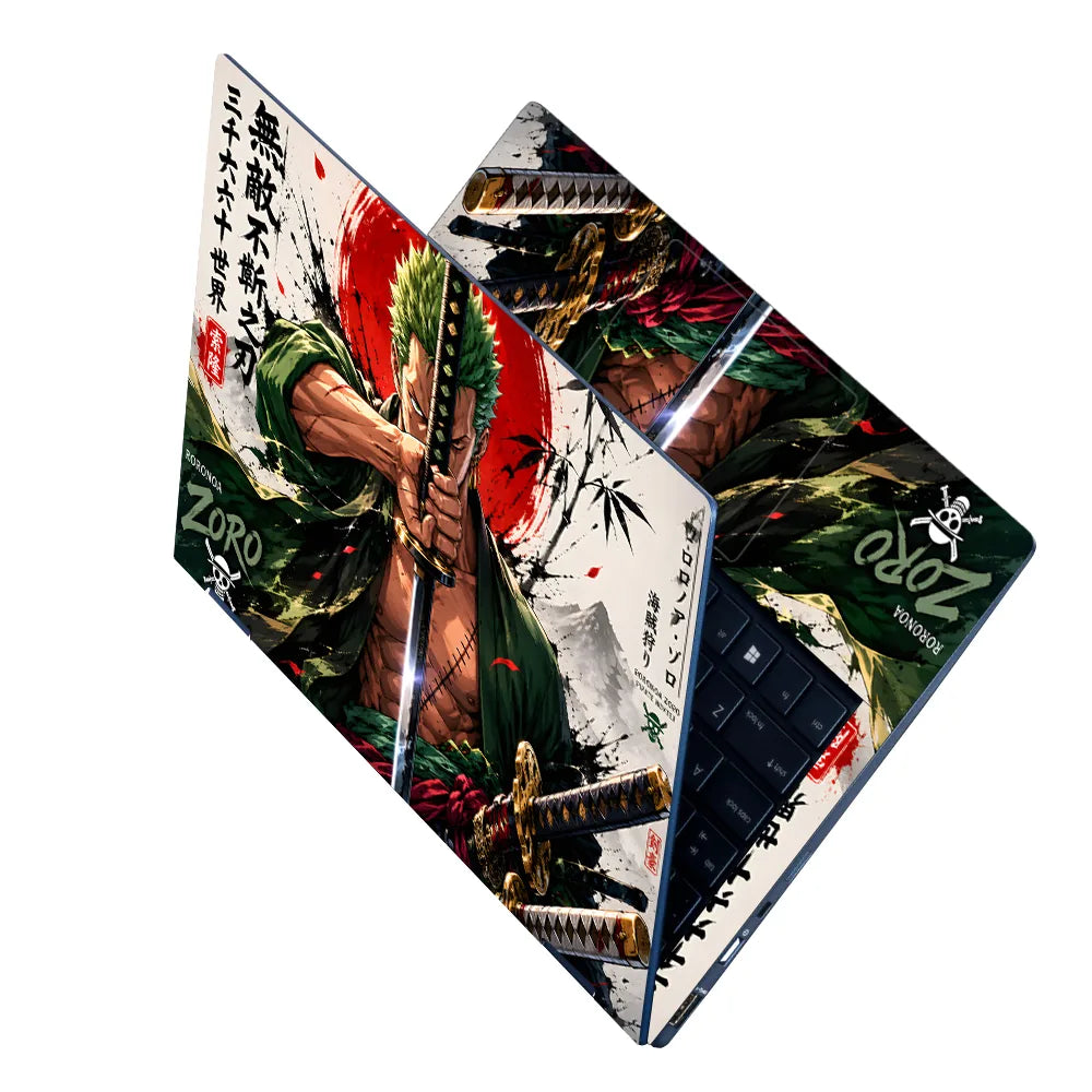 Zoro Red Sun Bamboo Swords Laptop Skin - View 2