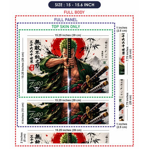 Zoro Red Sun Bamboo Swords Laptop Skin - View 8