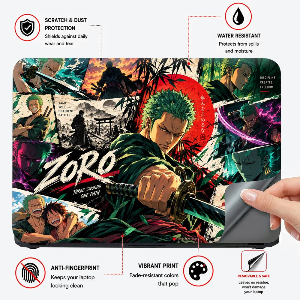 Zoro Red Sun Panel Collage Laptop Skin - View 4