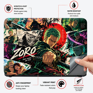 Zoro Red Sun Panel Collage Laptop Skin - View 4
