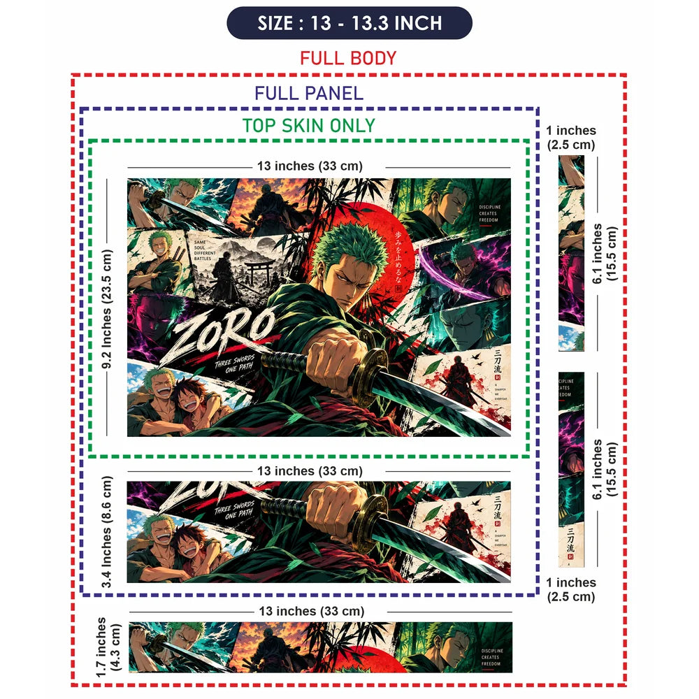 Zoro Red Sun Panel Collage Laptop Skin - View 6