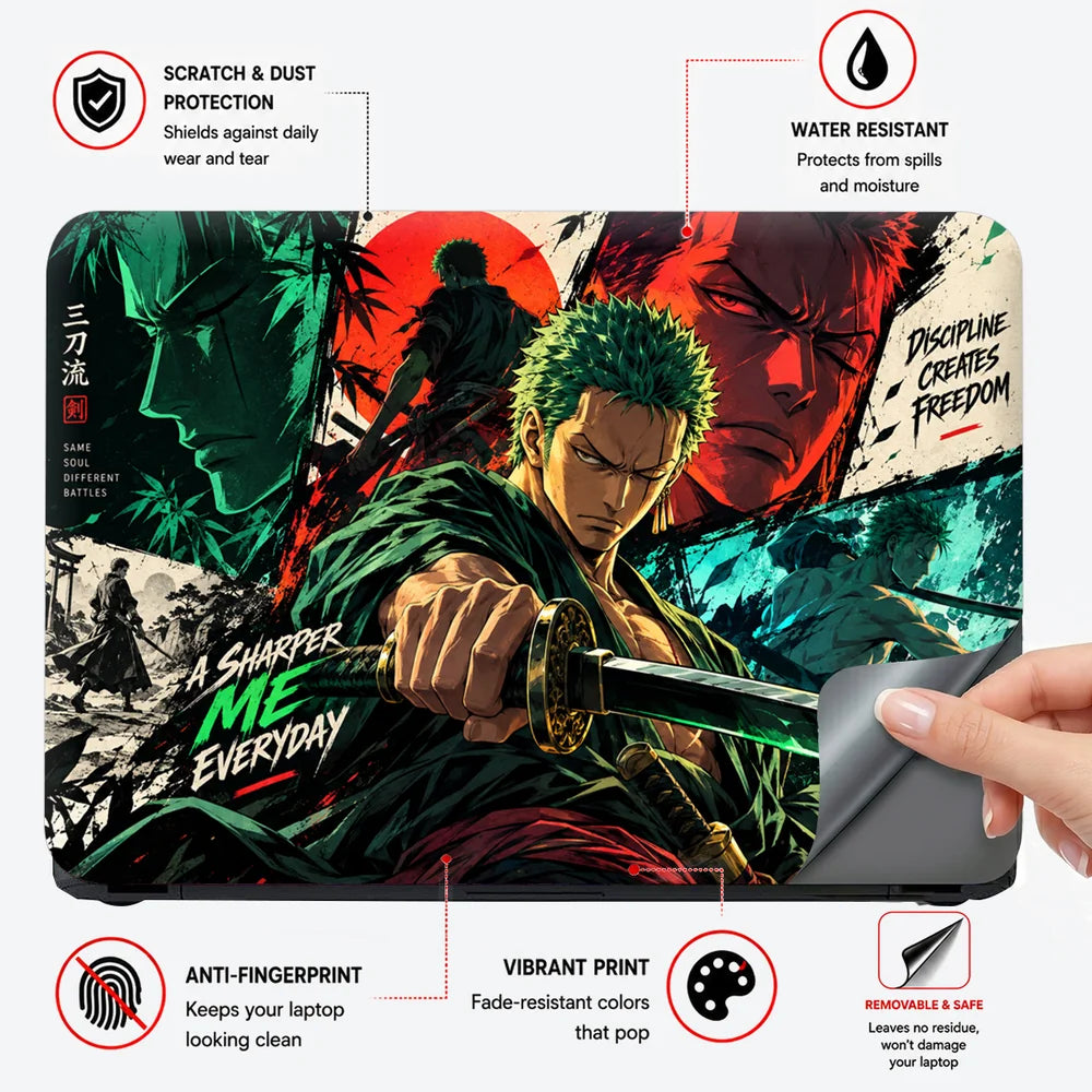 Zoro Sharper Me Panels Laptop Skin - View 4