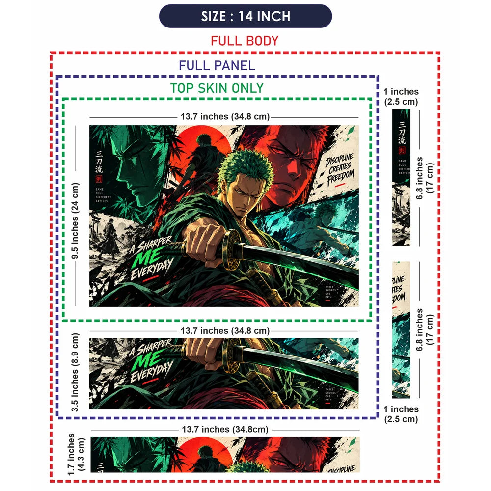 Zoro Sharper Me Panels Laptop Skin - View 7
