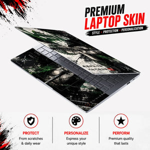 Zoro Sword Green Splash Kanji Laptop Skin - View 3