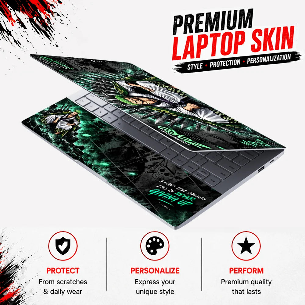 Zoro Sword Throne Green Laptop Skin - View 3