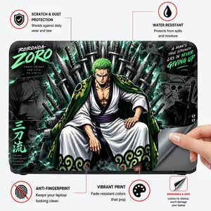 Zoro Sword Throne Green Laptop Skin - View 4