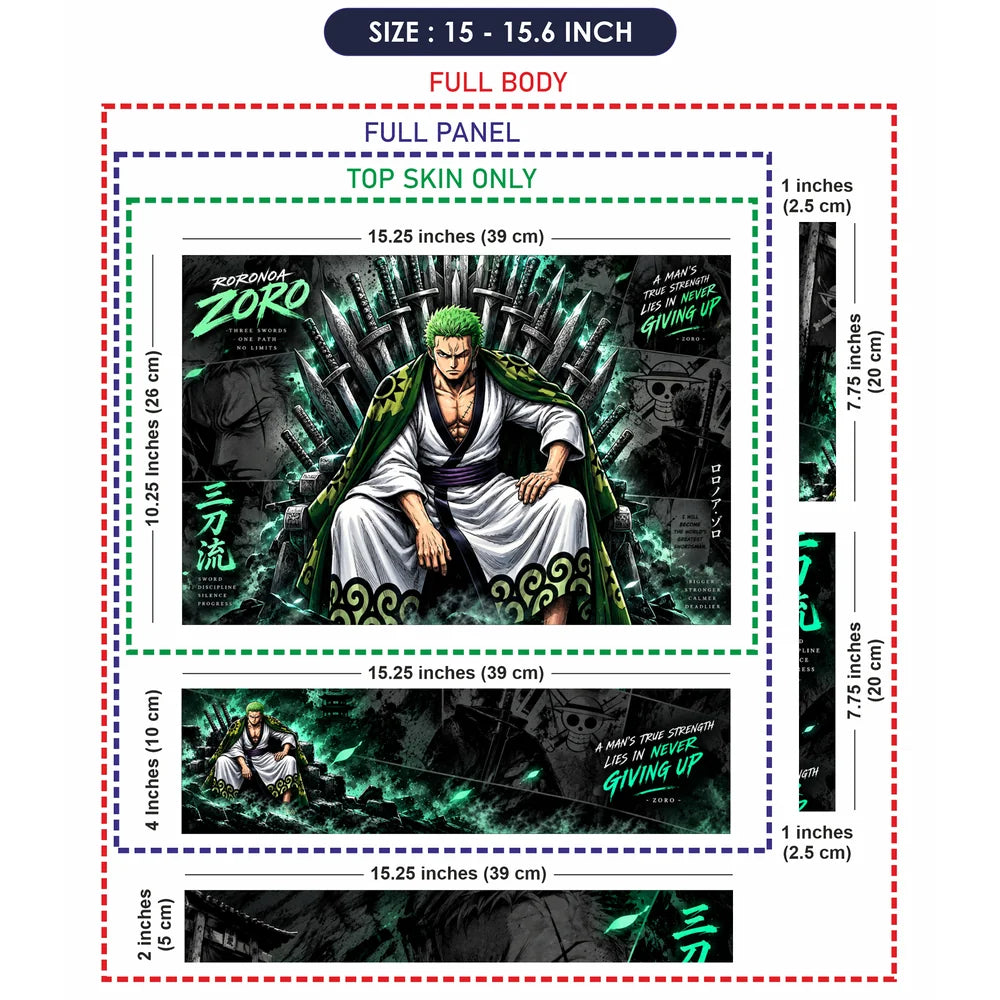 Zoro Sword Throne Green Laptop Skin - View 8