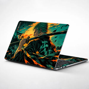 Zoro Teal Orange Sunset Draw Laptop Skin - View 1