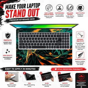 Zoro Teal Orange Sunset Draw Laptop Skin - View 5