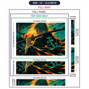 Zoro Teal Orange Sunset Draw Laptop Skin - View 6