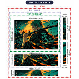 Zoro Teal Orange Sunset Draw Laptop Skin - View 8