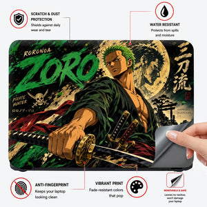 Zoro Three-Sword Inkstorm Laptop Skin - View 4
