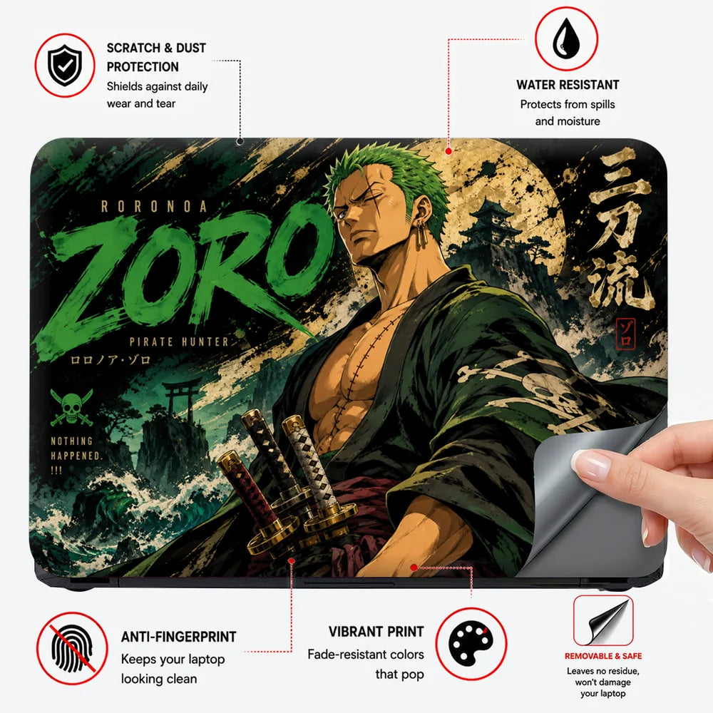 Zoro Three-Sword Style Poster Laptop Skin - View 4