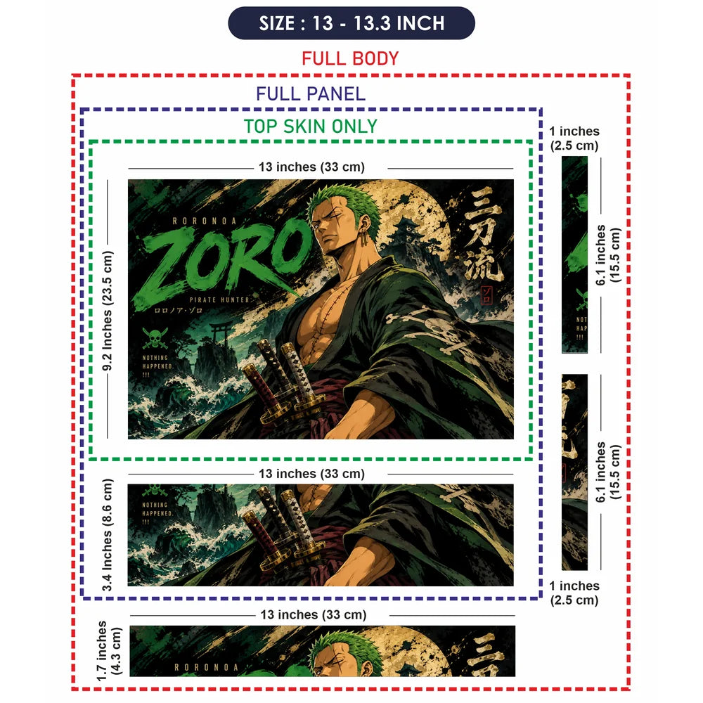 Zoro Three-Sword Style Poster Laptop Skin - View 6