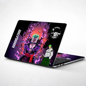 Zoro Triple Sword Purple Neon Laptop Skin - View 1