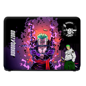 Zoro Triple Sword Purple Neon Laptop Skin - View 4