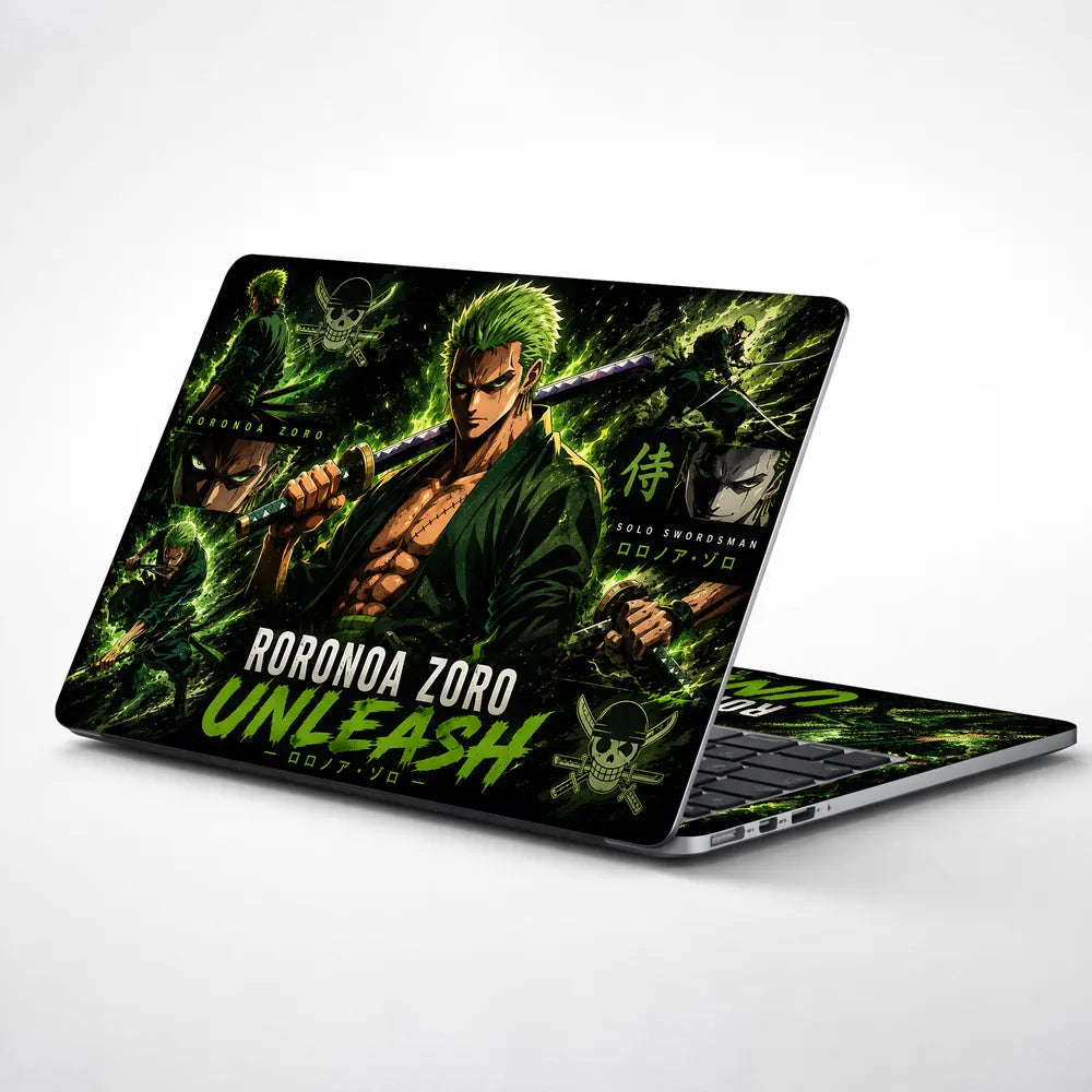 Zoro Unleash Green Panels Laptop Skin - View 1