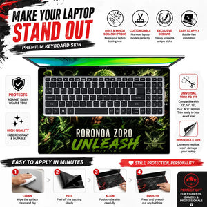 Zoro Unleash Green Panels Laptop Skin - View 5