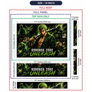 Zoro Unleash Green Panels Laptop Skin - View 7