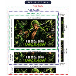 Zoro Unleash Green Panels Laptop Skin - View 9